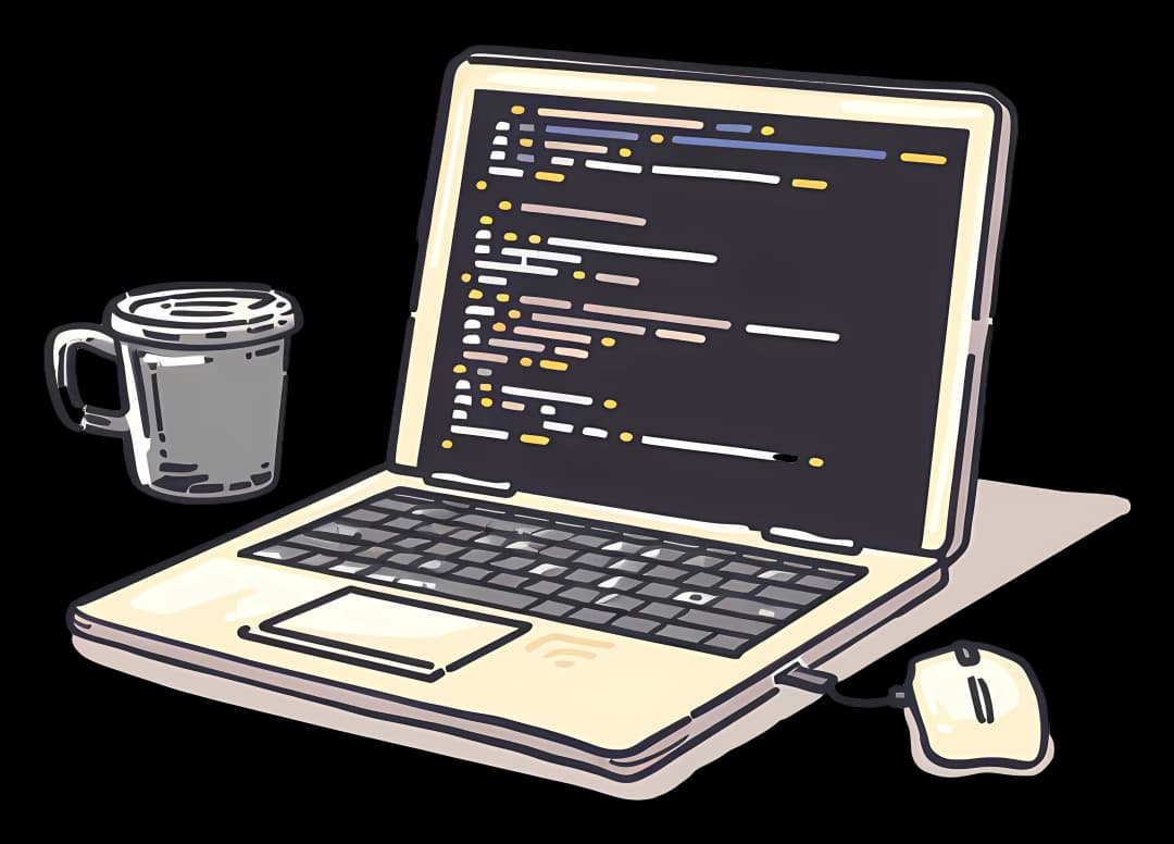 Hero image showing a computer screen with code